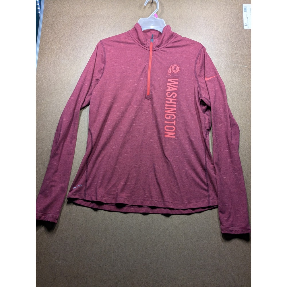 Nike NFL Washington Redskins Womens Dri-Fit Quarter Zip Pullover Maroon Large